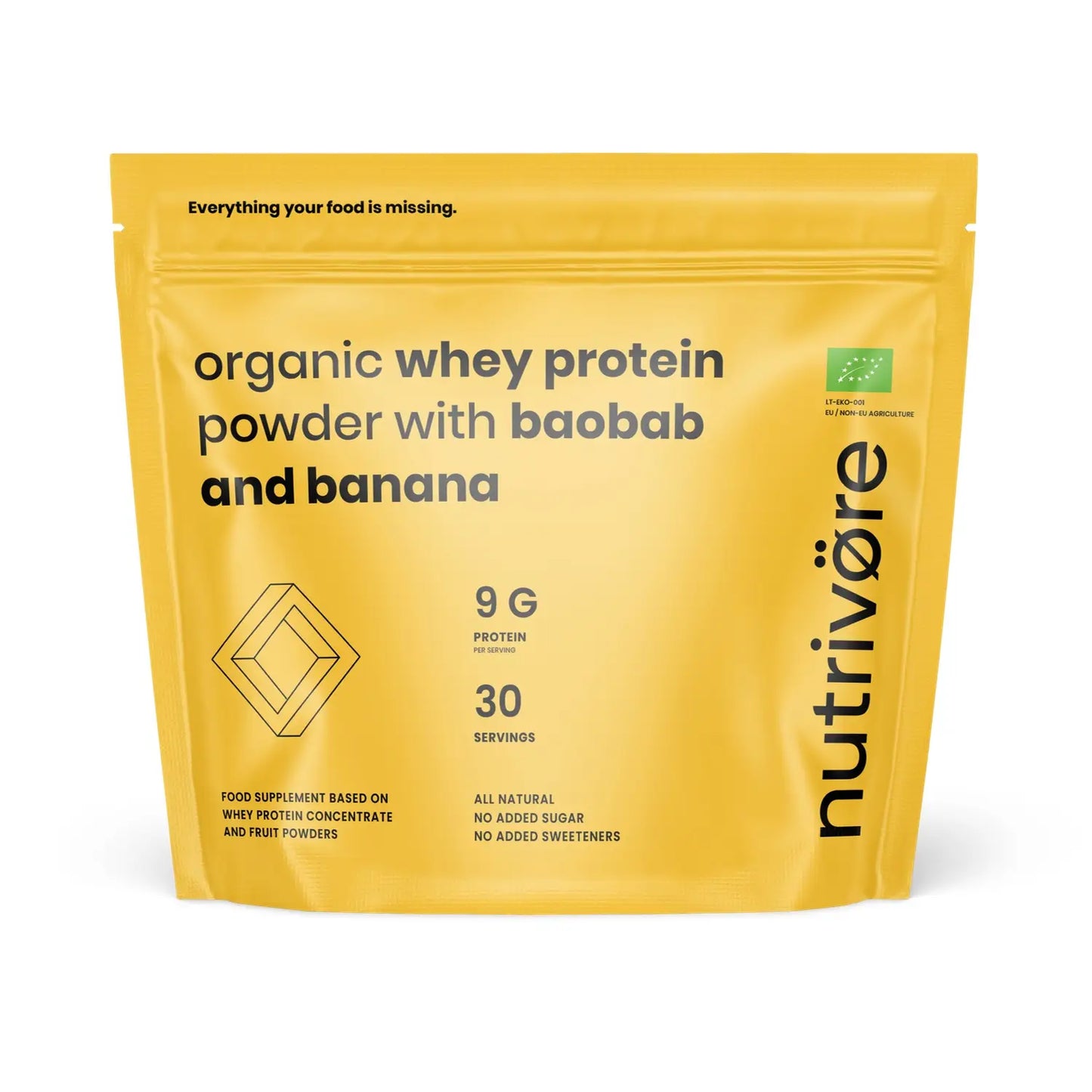 Organic Whey Protein Concentrate Powder with Prebiotics and Fruits